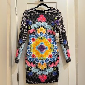 NWT Artelier Nicole Miller psychedelic chain dress